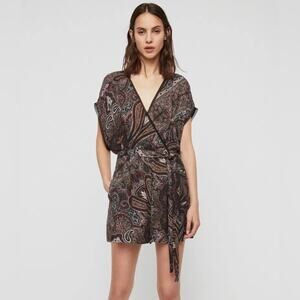 ALLSAINTS Reid Scarf Playsuit Size 0